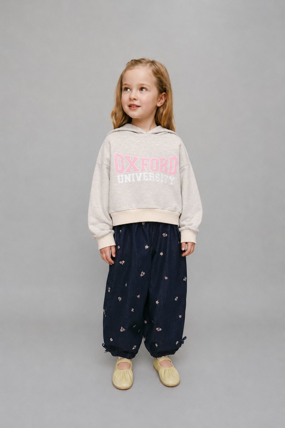 Kız Çocuk Kapşonlu Crop Sweatshirt 6-16 Yaş - 422304