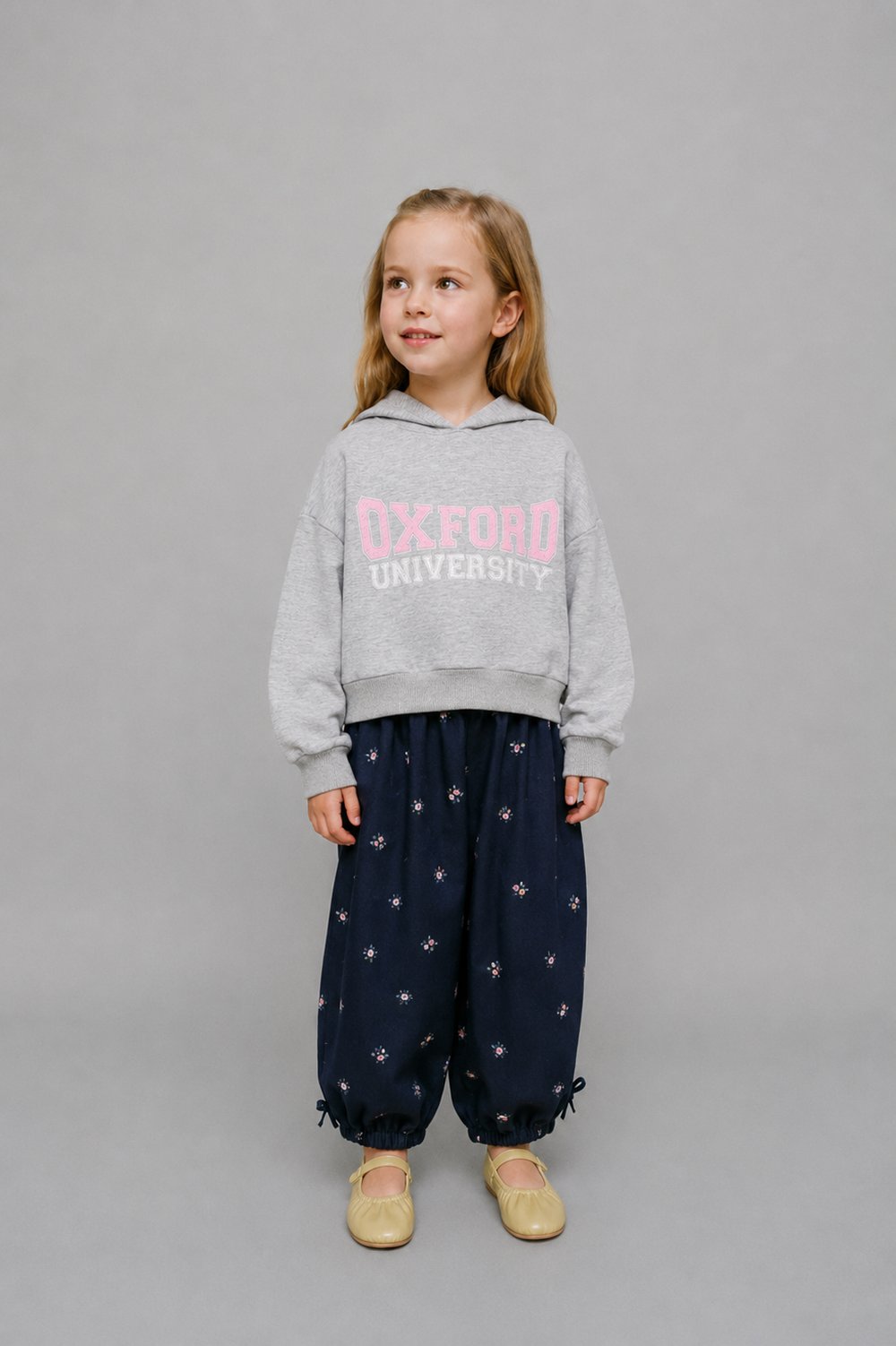 Kız Çocuk Kapşonlu Crop Sweatshirt 6-16 Yaş - 422304