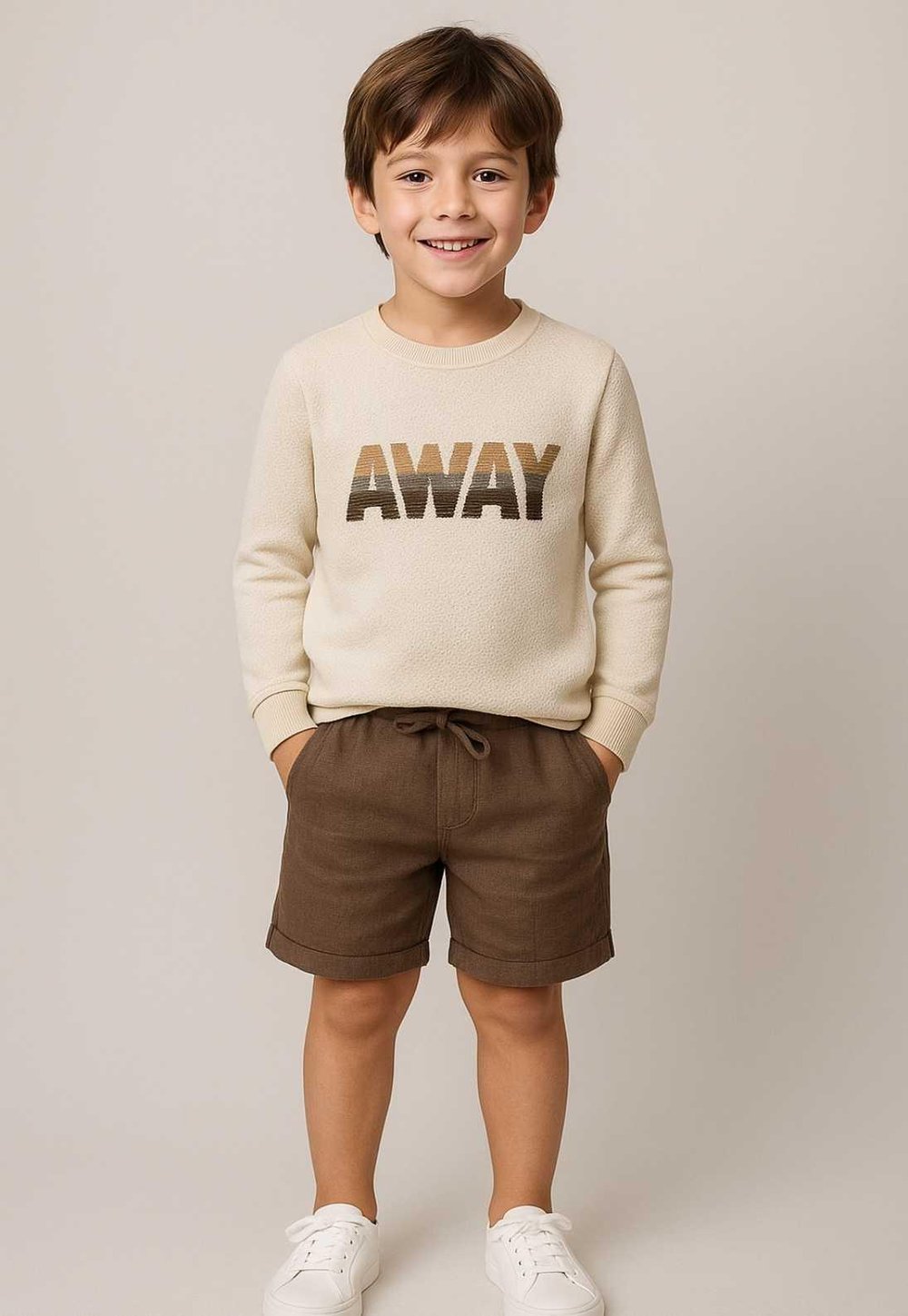 Erkek Çocuk Away Yazı Desenli Uzun Kollu Sweatshirt 9-14 Yaş 126319