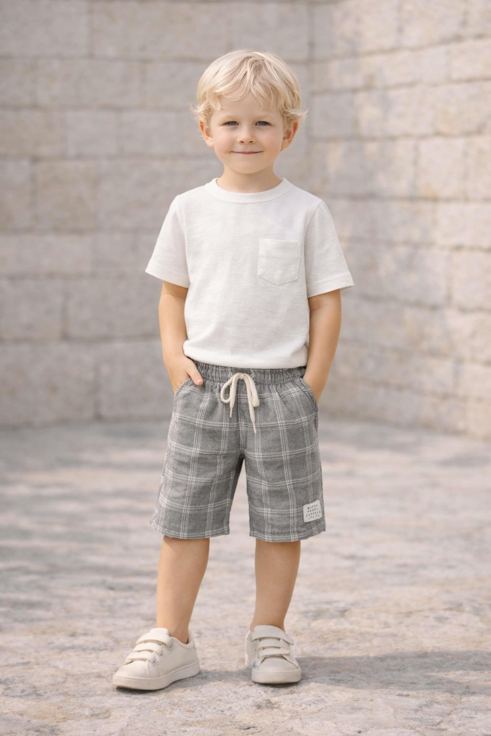 Boy Child Ekose Patterned Shorts 1-5 Years 122206