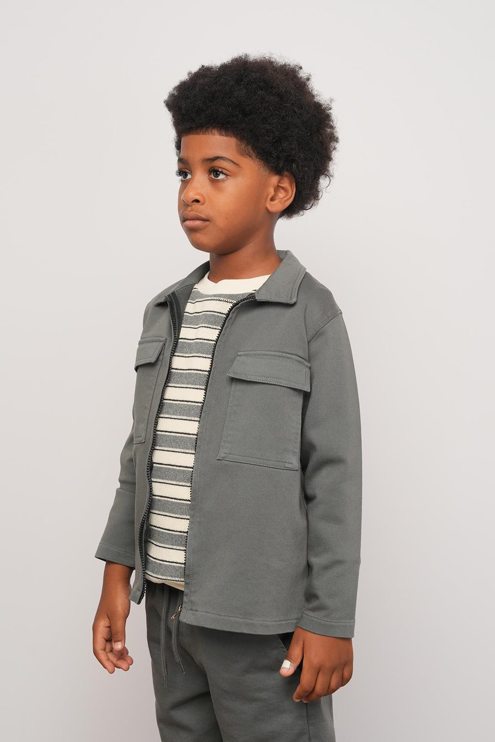 Boy Zippered Gabardine Shirt 9-14 Years -325124