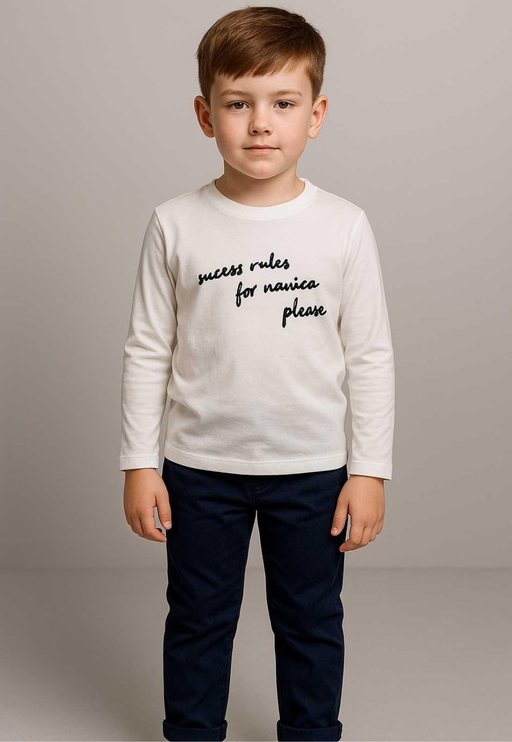 Erkek Çocuk Kordon Nakışlı Uzun Kollu Sweatshirt 9-14 Yaş 126327