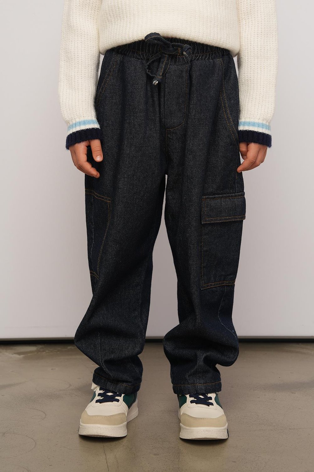 325215Erkek Çocuk Beli Lastikli Denim Pantolon 9-14 Yaş -325215