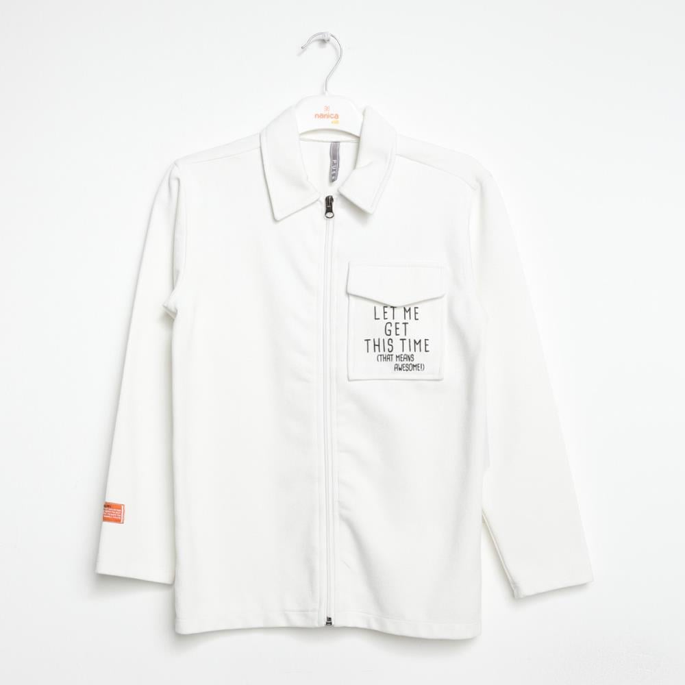 322312Erkek Çocuk Fermuarlı Cotton Sweatshirt 6-16 Yaş