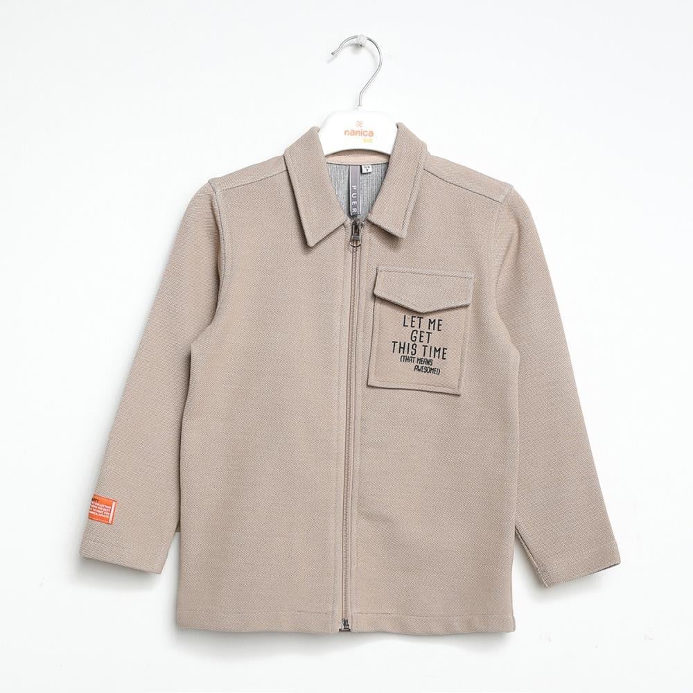 322311Erkek Çocuk Fermuarlı Cotton Sweatshirt 1-5 Yaş