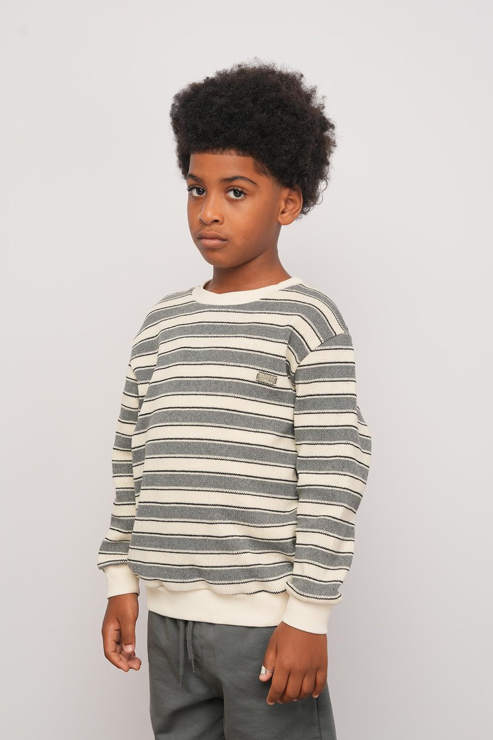 325323Erkek Çocuk Geniş Çizgili Sweatshirt 9-14 Yaş -325323