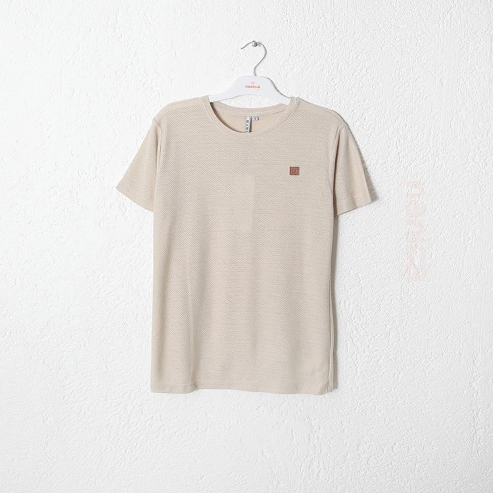 124346Erkek Çocuk Jakarlı T-Shirt 1-5 Yaş