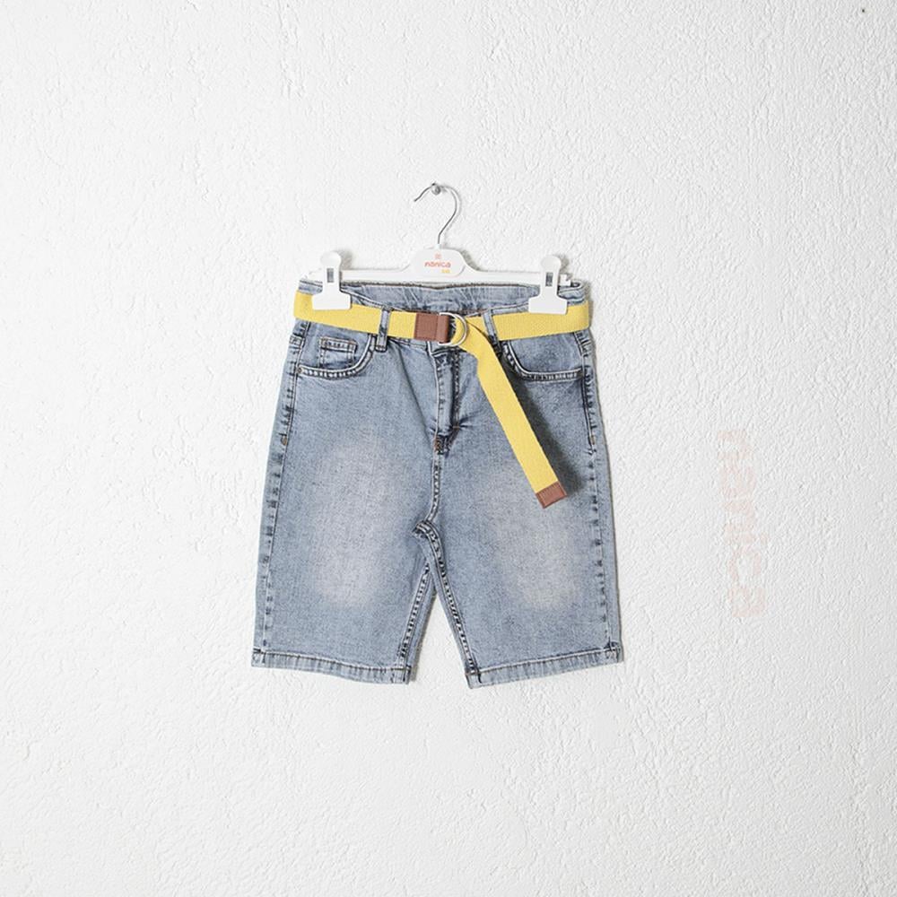 124236Erkek Çocuk Kemerli Denim Şort 1-5 Yaş