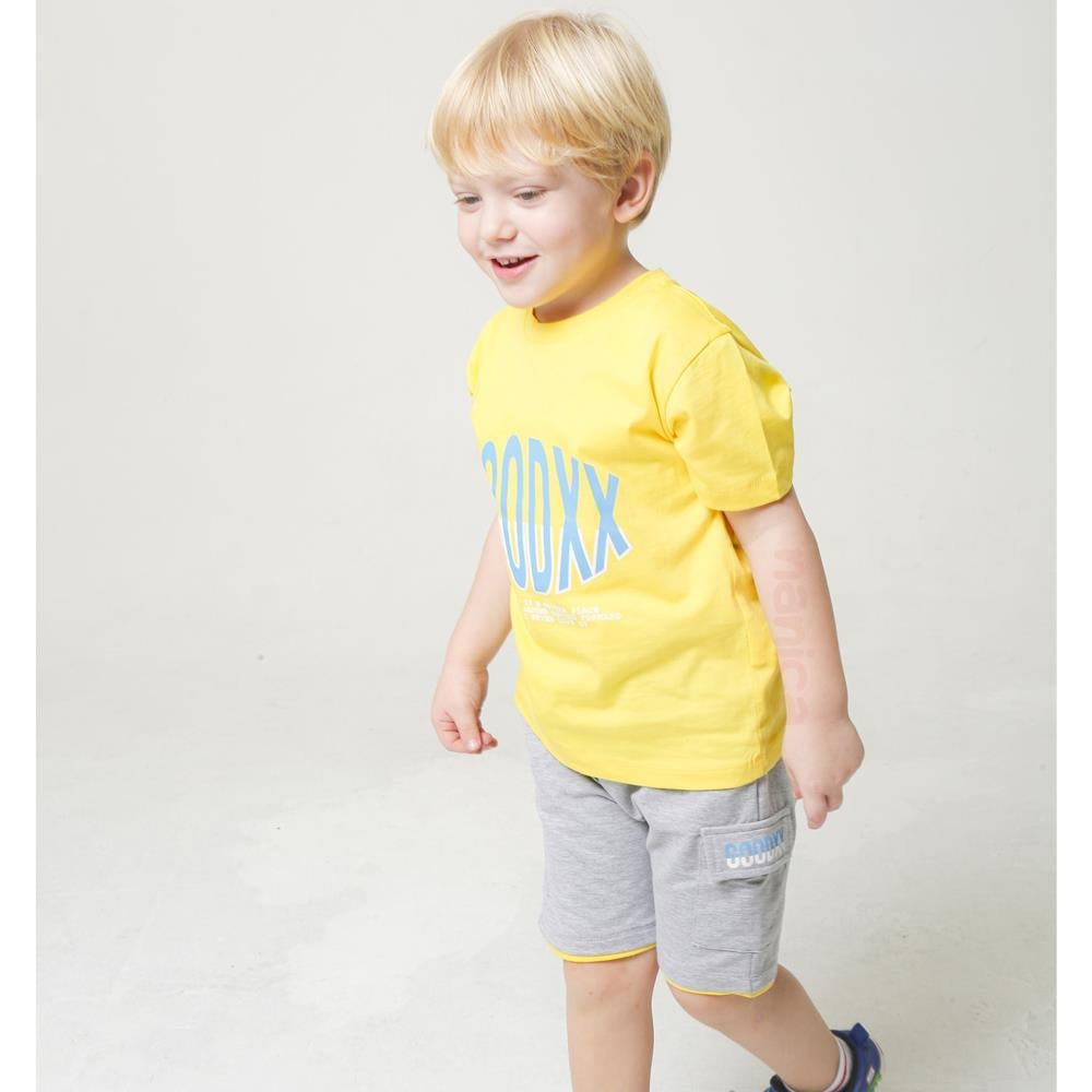 124639Erkek Çocuk Neon T-Shirt Şort 2'Li Takım 4-8 Yaş