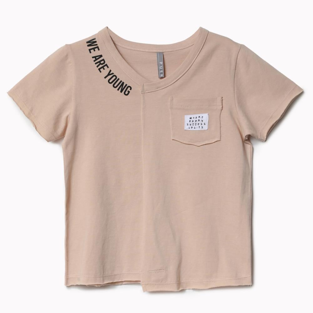 122328Erkek Çocuk V yaka Cepli T-Shirt 1-5 Yaş