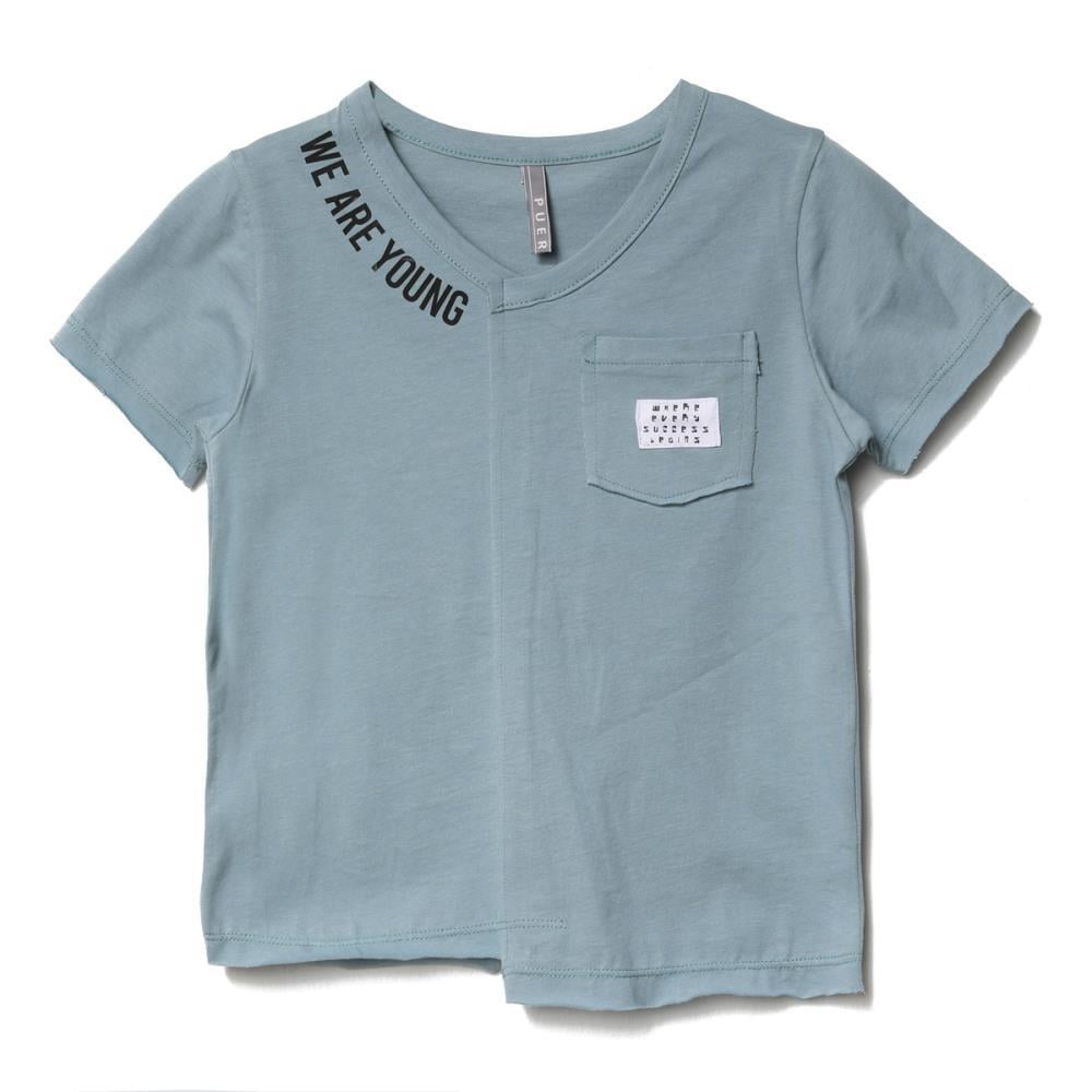122328Erkek Çocuk V yaka Cepli T-Shirt 1-5 Yaş