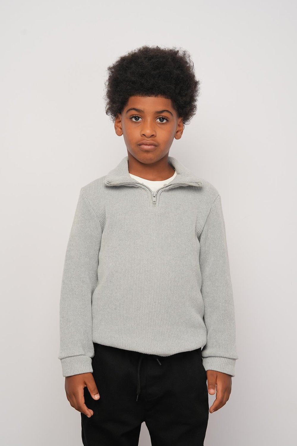 325333Erkek Çocuk Yüksek Yaka Fermuarlı Sweatshirt 9-14 Yaş -325333