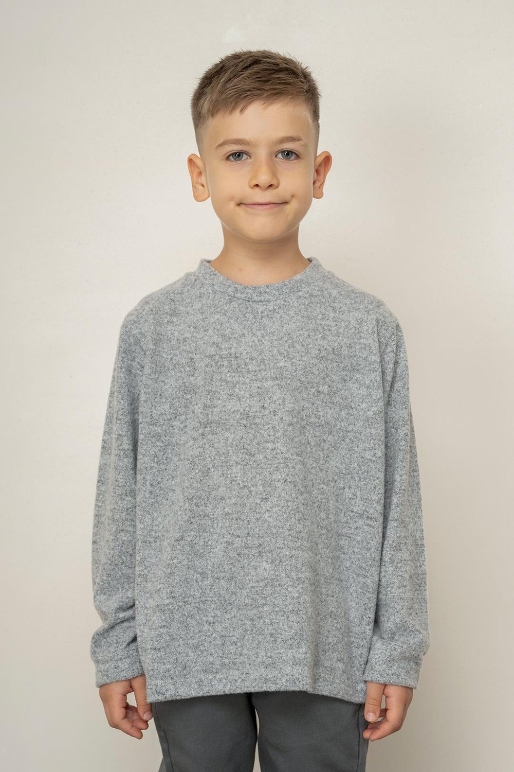 325340Erkek Çocuk Yumoş Melanj Sweatshirt 3-8 Yaş - 325340