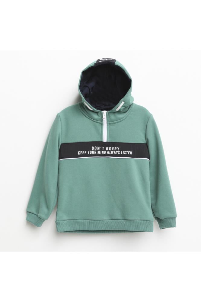 321346Erkek Garson Kapşonlu Sweatshirt 6-16 Yaş