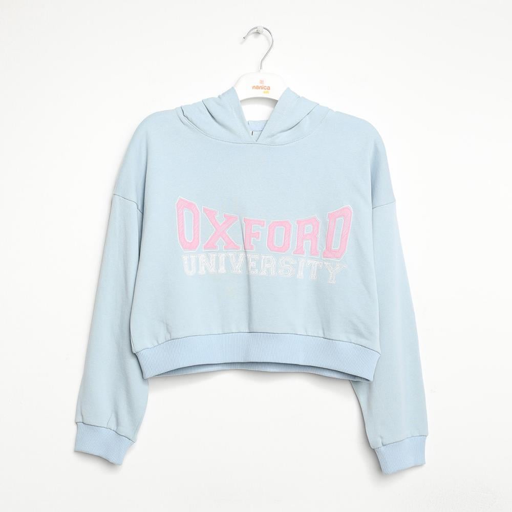 422304Kız Çocuk Kapşonlu Crop Sweatshirt 6-16 Yaş
