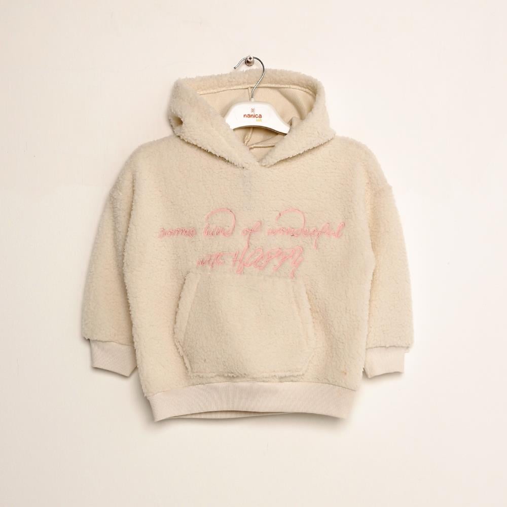 423307Kız Çocuk Kapşonlu Nakışlı Sweatshirt 6-16 Yaş