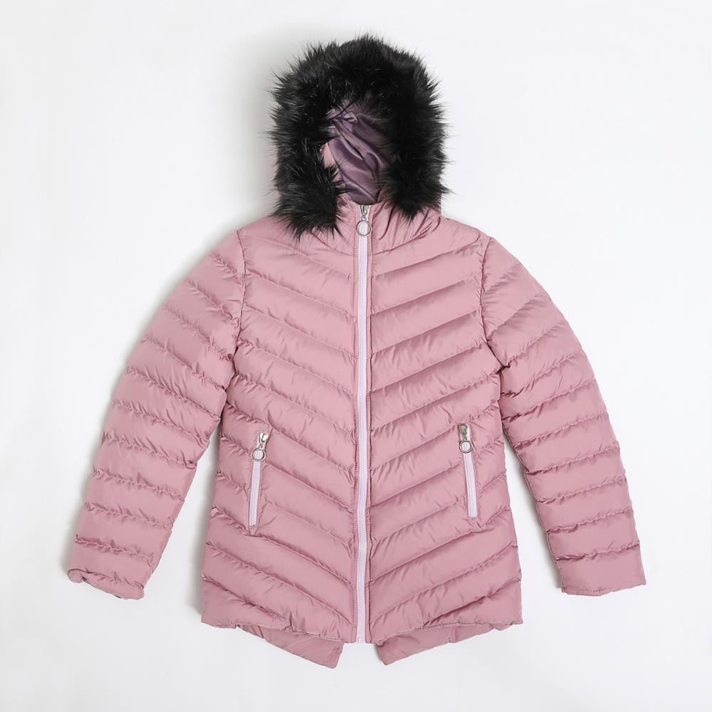 422504Kız Çocuk Kapşonlu Uzun Şişme Mont 6-16 Yaş