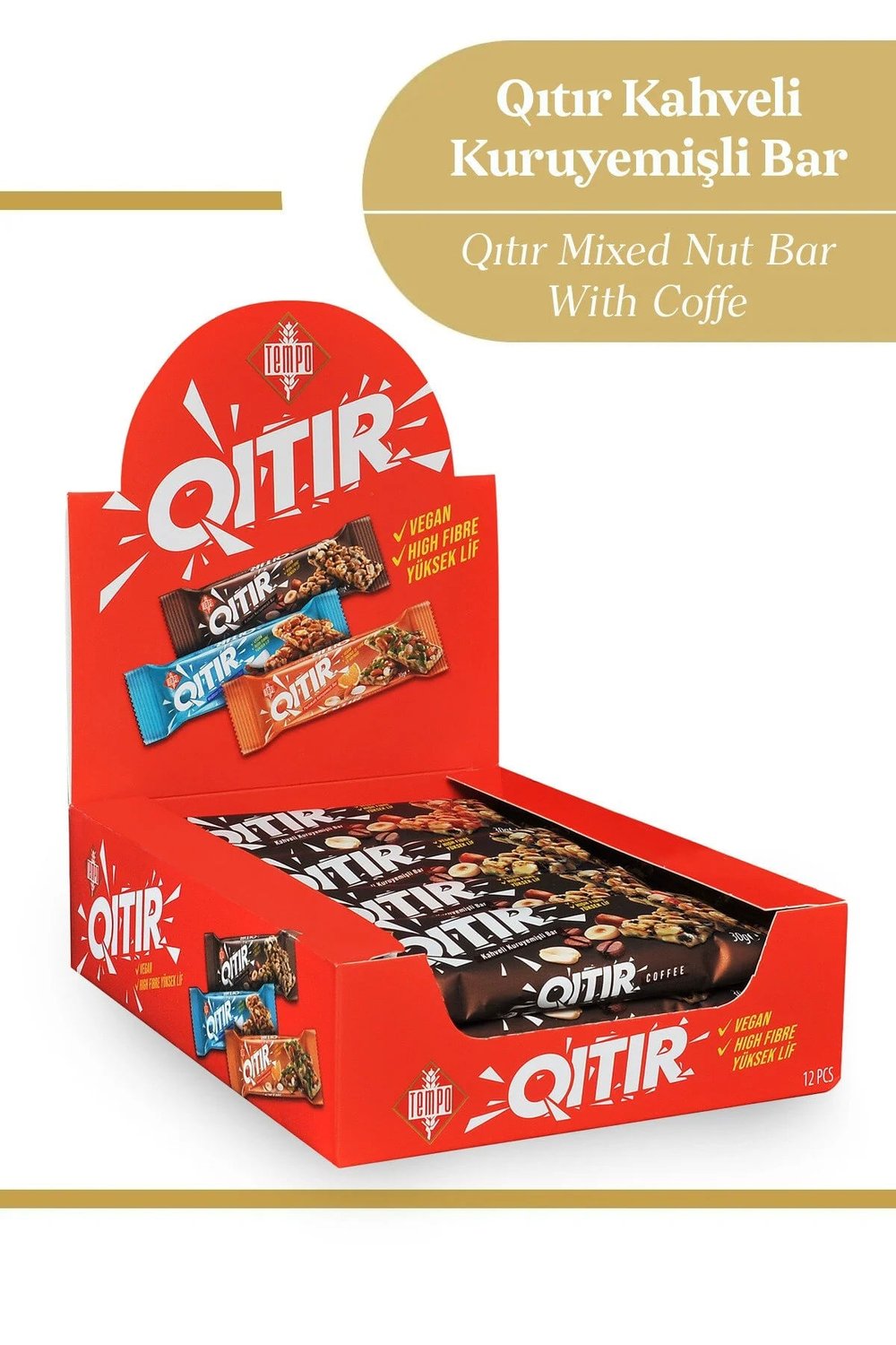 Kahveli Kuruyemişli Bar 30 g X 12 Adet