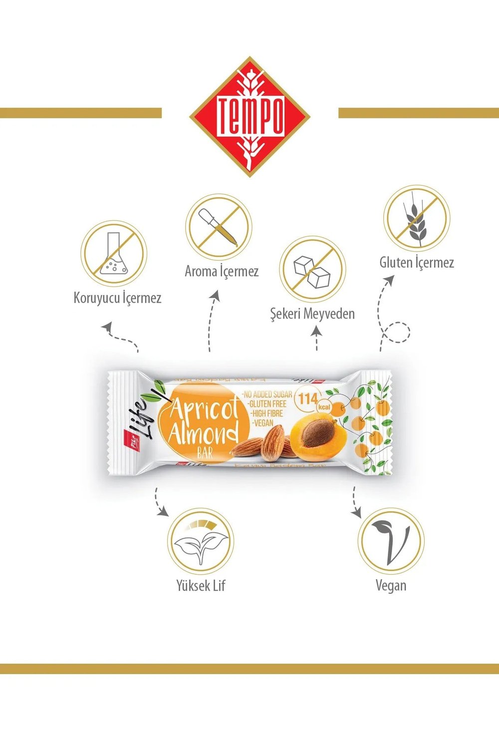 Kayısılı Bademli Bar 30 g x 12 Adet