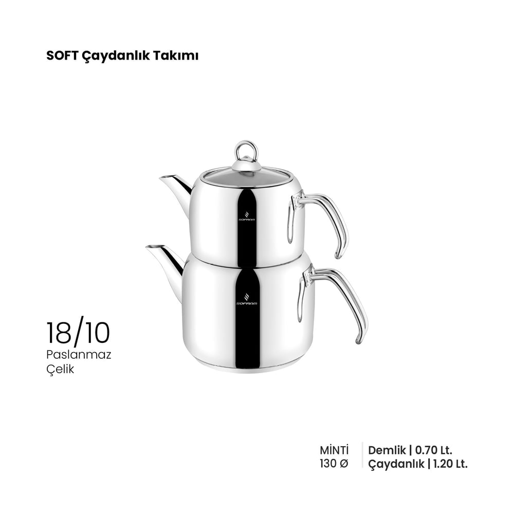 Sofram Soft 13 cm Minti Boy Çaydanlık Takımı