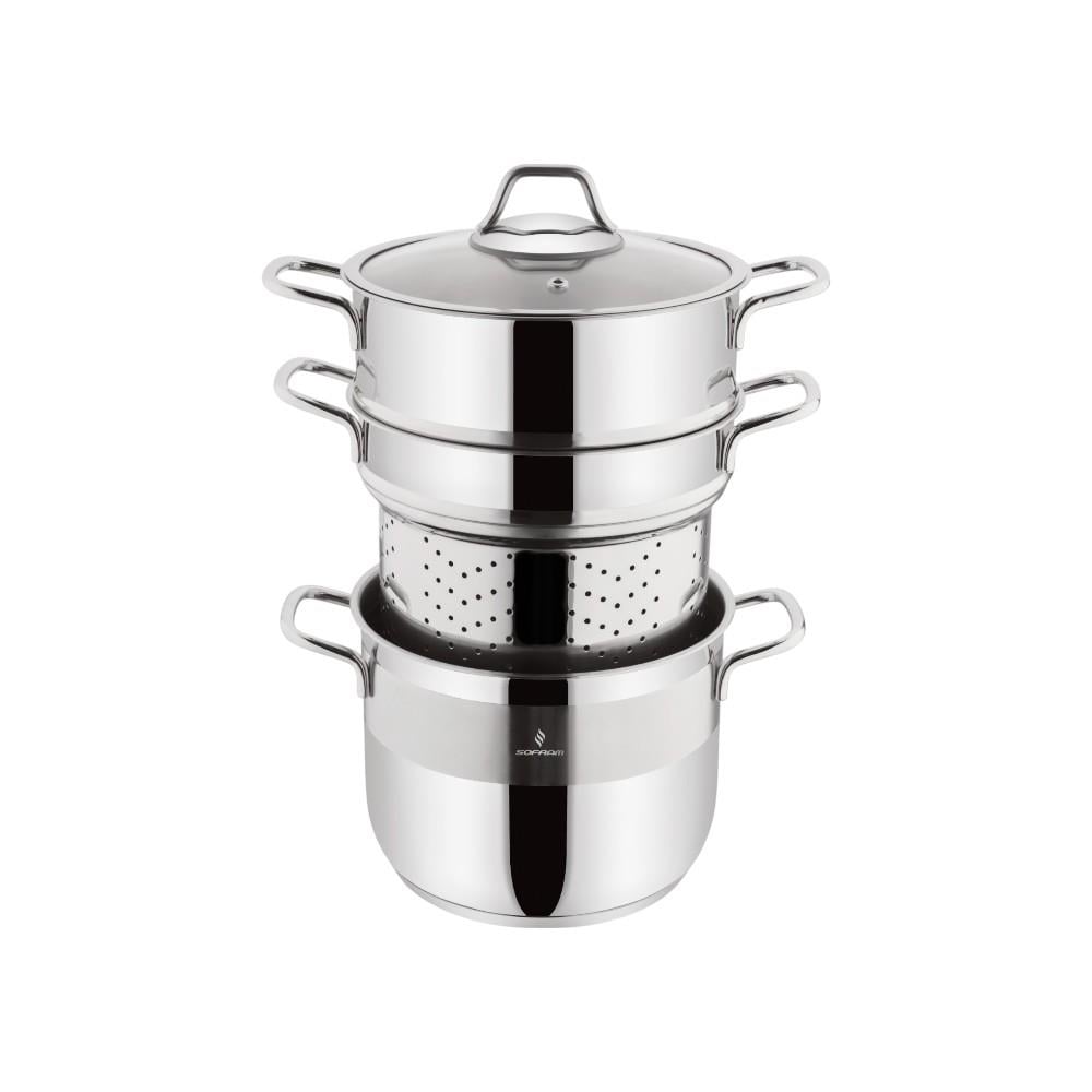 Sofram Soft 20 cm 4 Parça Spagetti ve Buharda Tencere Seti - 4,50 Litre