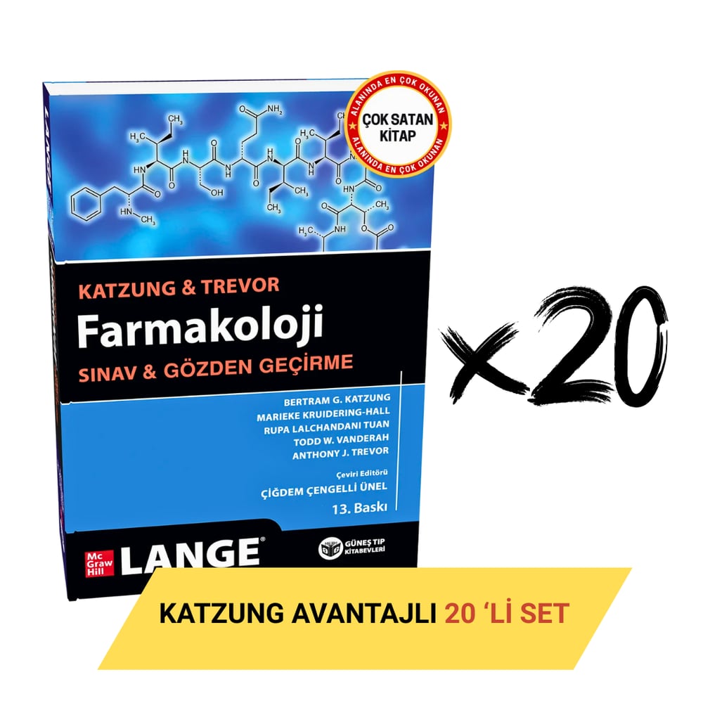 Katzung & Trevor Farmakoloji Sınav ve Gözden Geçirme (13. Baskı) Avantajlı 20'li SET