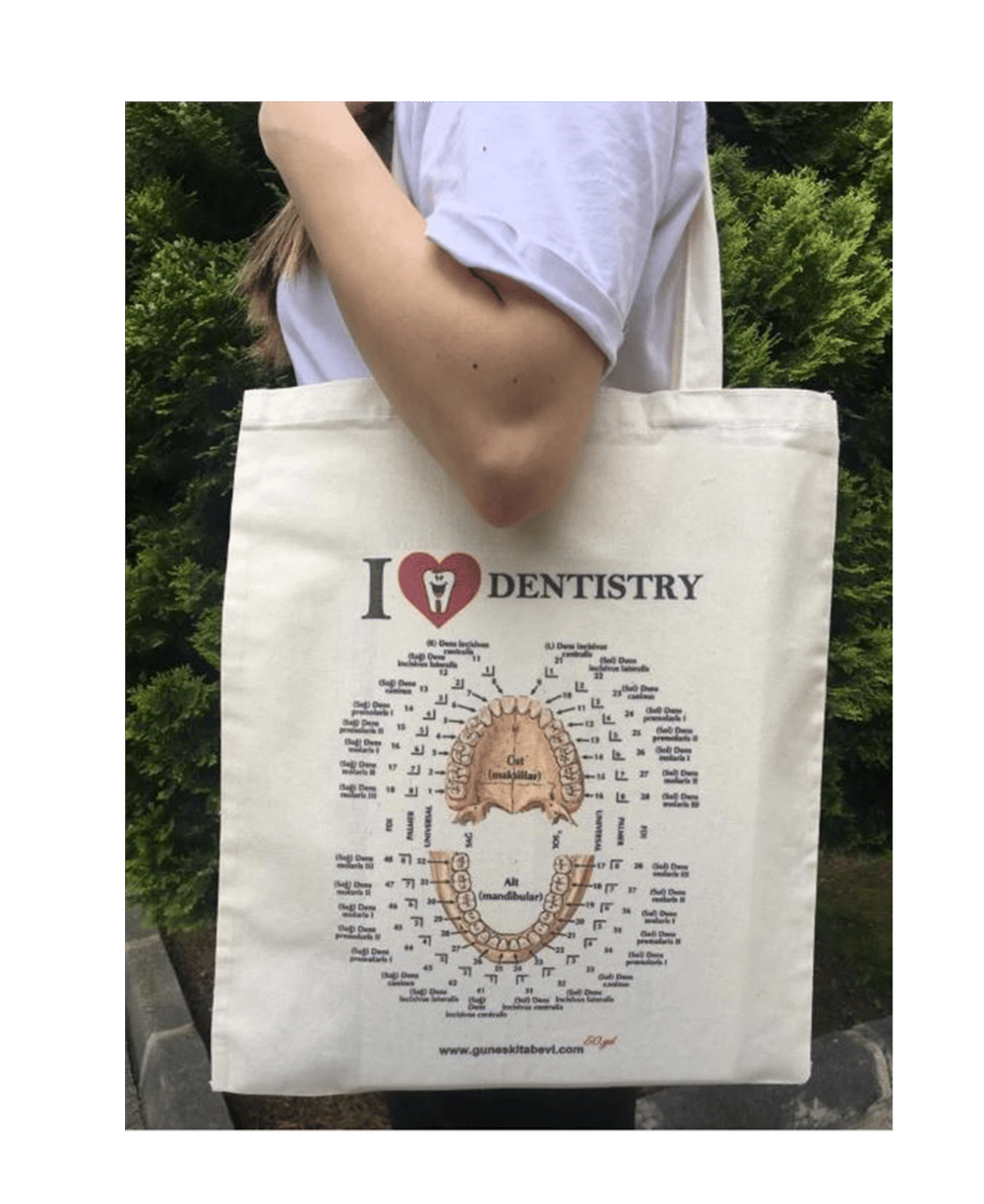 Krem - Love Dentistry Bez Çanta