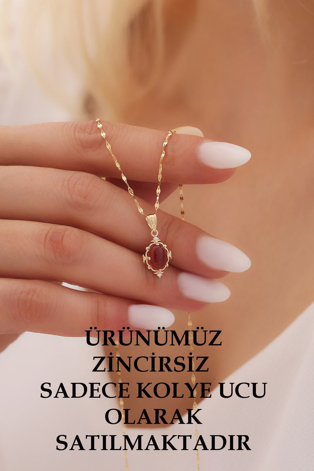 14 Ayar Altın Akik Kolye Ucu