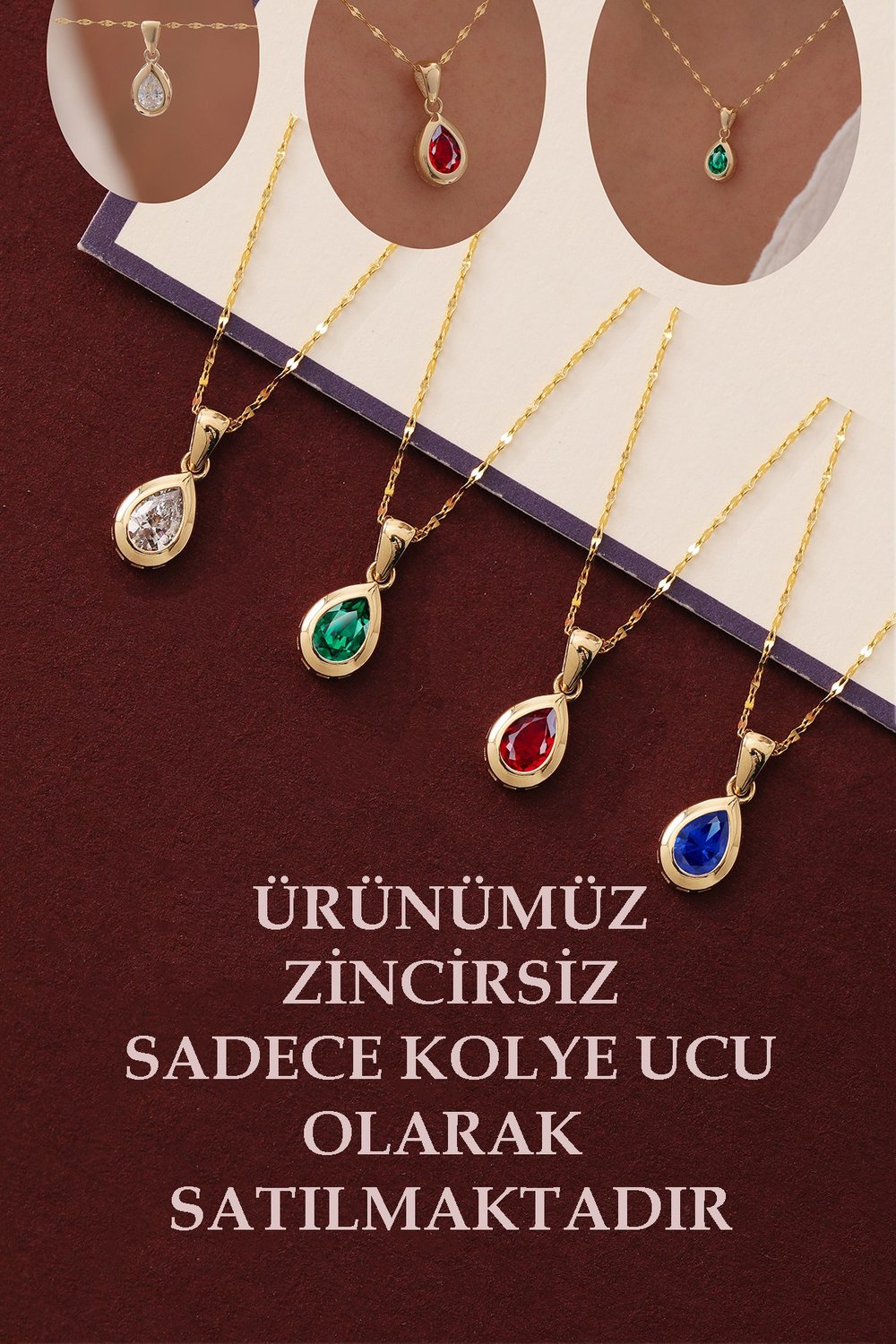 14 Ayar Altın Damla Kolye Ucu