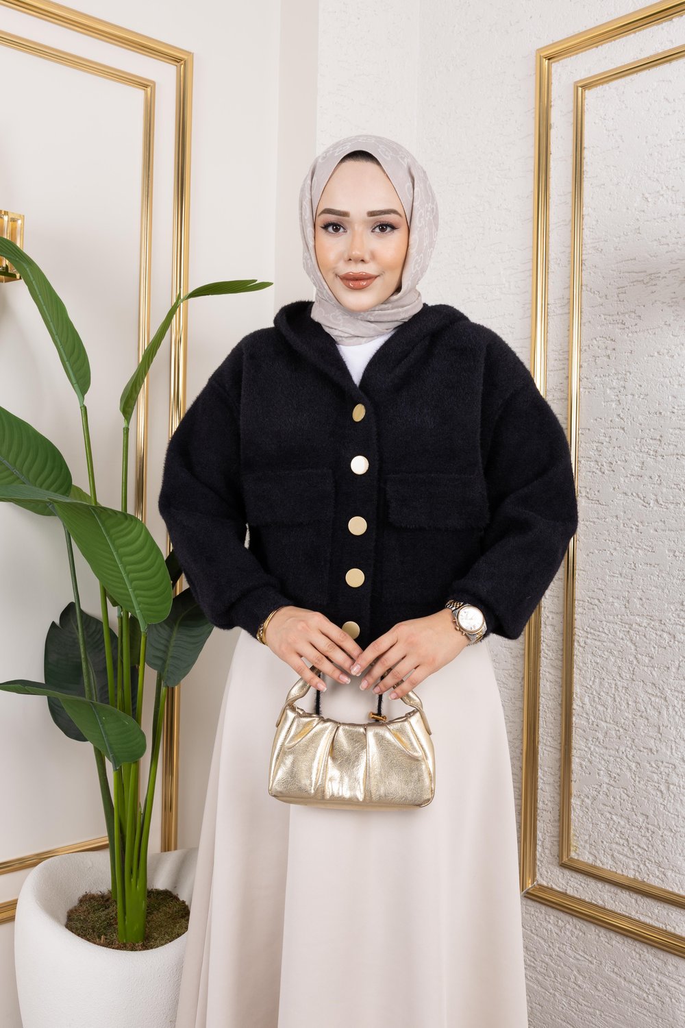 Angora Siyah Ceket