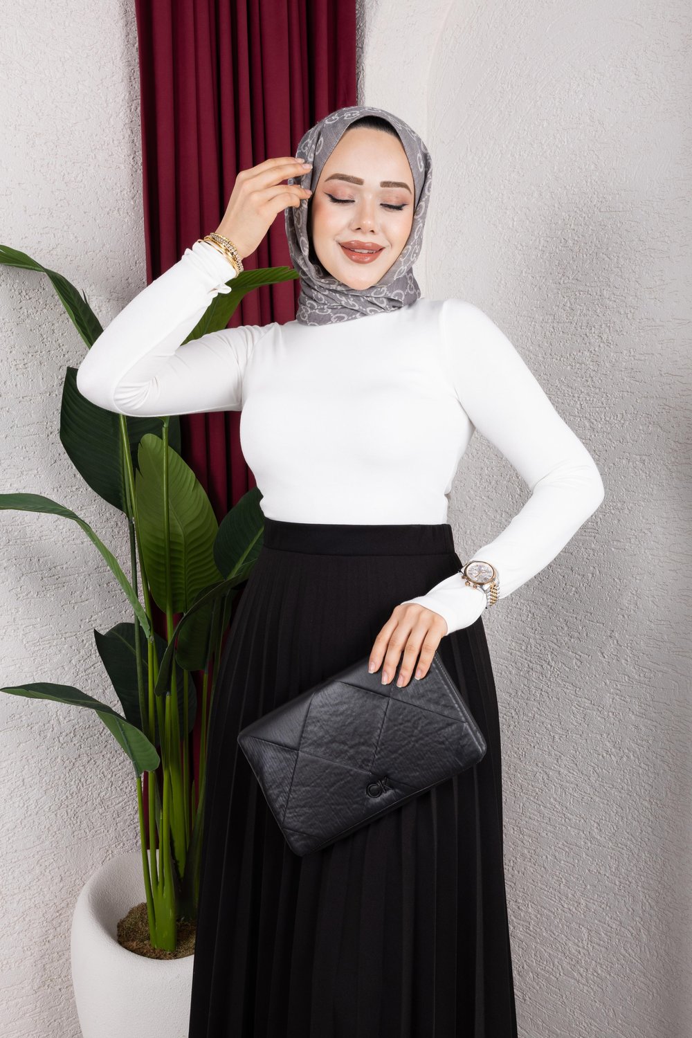 Parmak Geçmeli Body | Beyaz