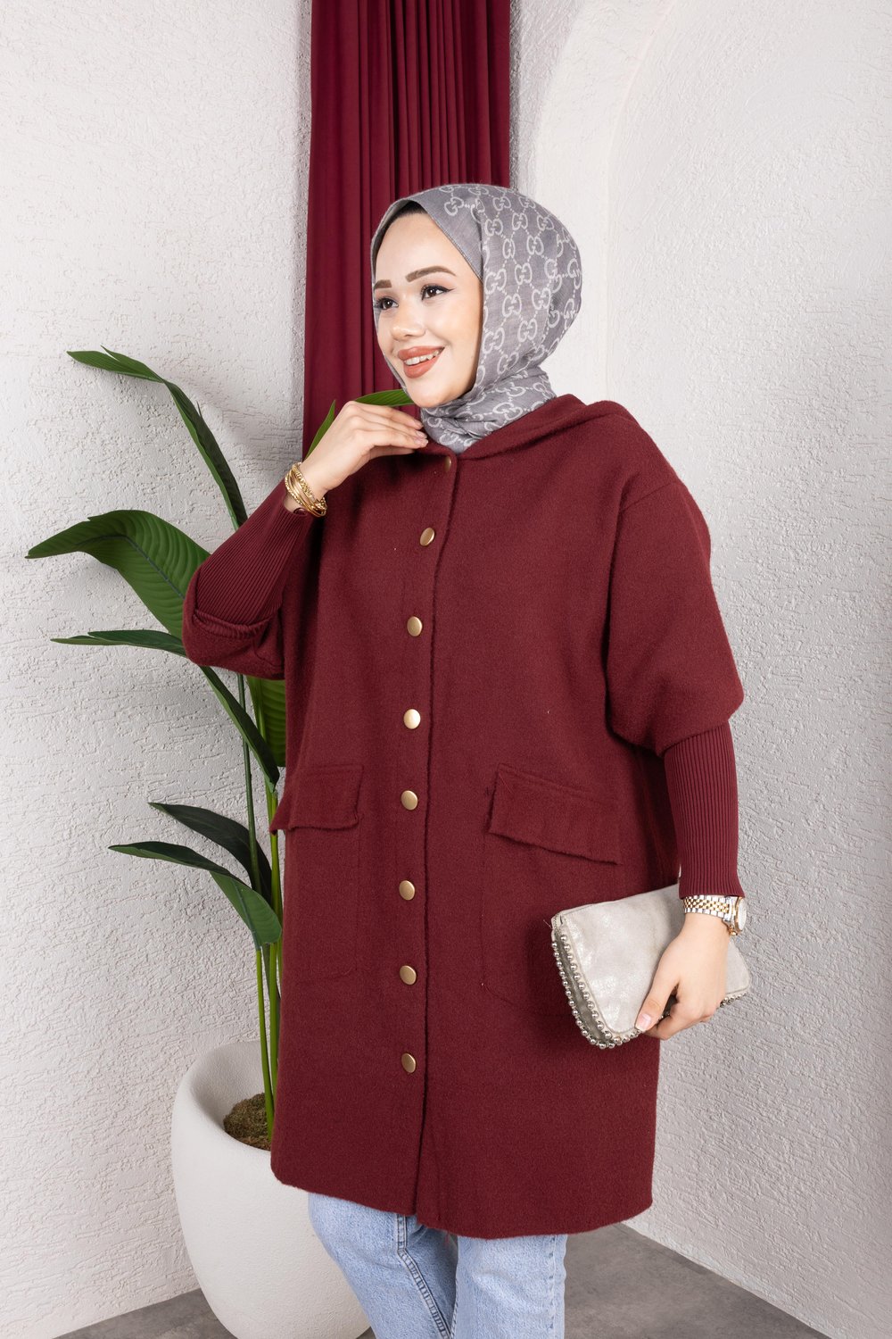 Yumoş Hırka | Bordo