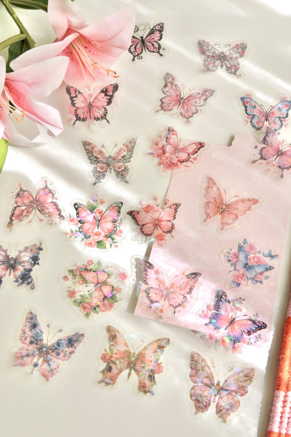 Butterfly Blossom Dance 20'li Pembe Temalı Sticker 