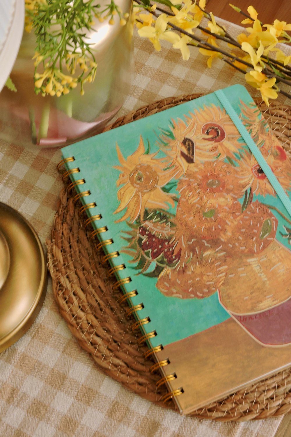Nova Crafts A4 Almond Blossom Spiralli Yaldızlı Defter Badem Ağacı