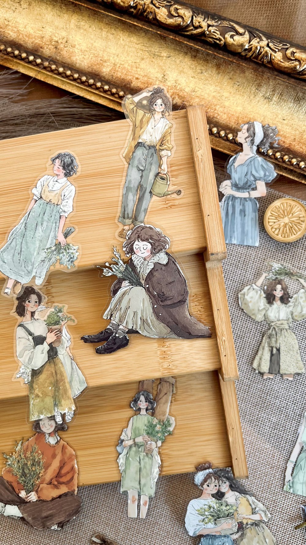 Nova Crafts Çiçek Tutan Kadınlar  Sticker Seti 20 parça
