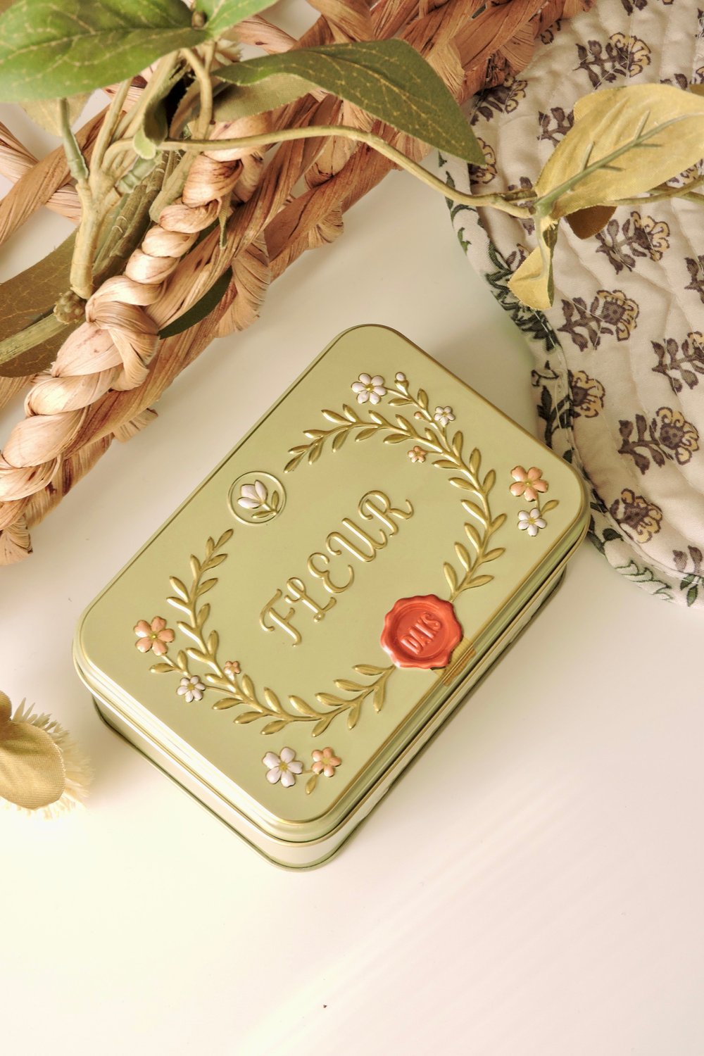 Nova Crafts Felur Yeşil Vintage Metal Organizer Kutusu