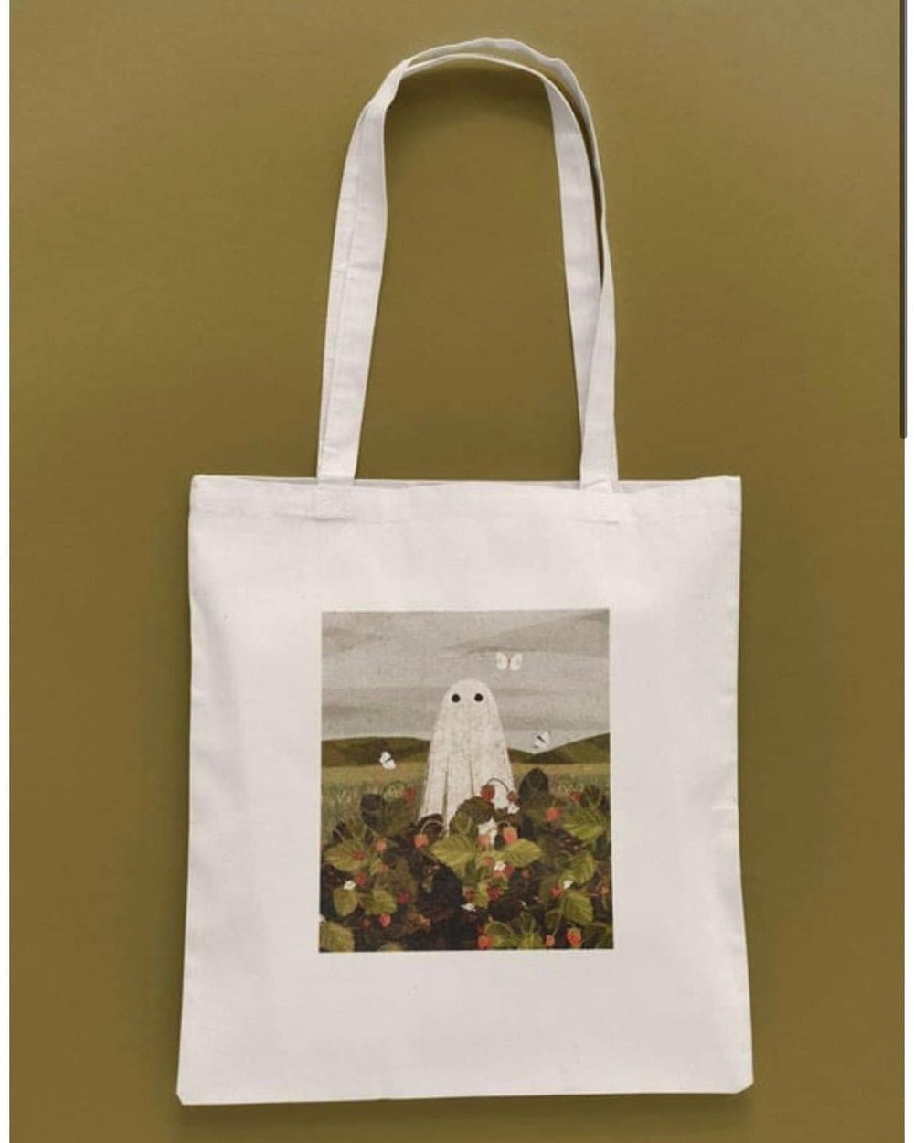 Nova Crafts Ghost Baskılı Bez Çanta - Su Geçirmez, Pamuk, 35x40 Baskılı Bez Çanta