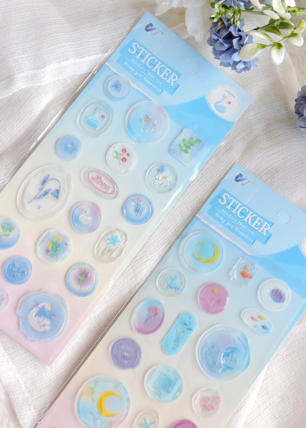 Nova Crafts Mavi Temalı Mühür Sticker 1 Sayfa (Mavi karışık gönderilir)