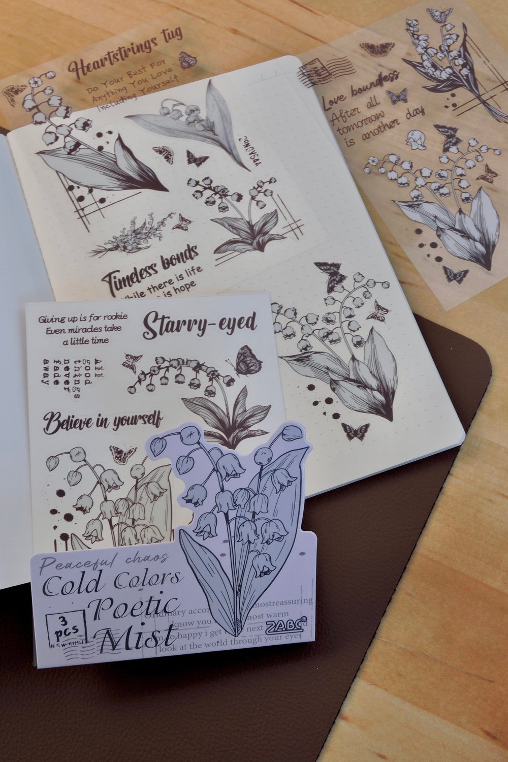Nova Crafts  Mor Şeffaf Sticker Paketi ( 3 Sayfa )