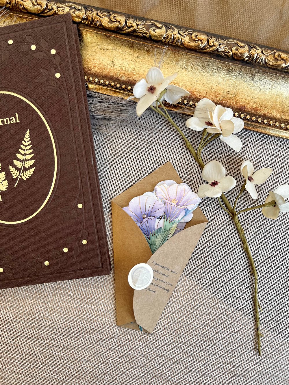 Nova Crafts Yasemin Buketi Jasmine Çiçekli Dekoratif Kağıt - Kitap Ayracı 10 adet