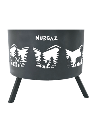 NURGAZ ORMAN ŞÖMİNESİ GEYİK DESEN IZGARALI