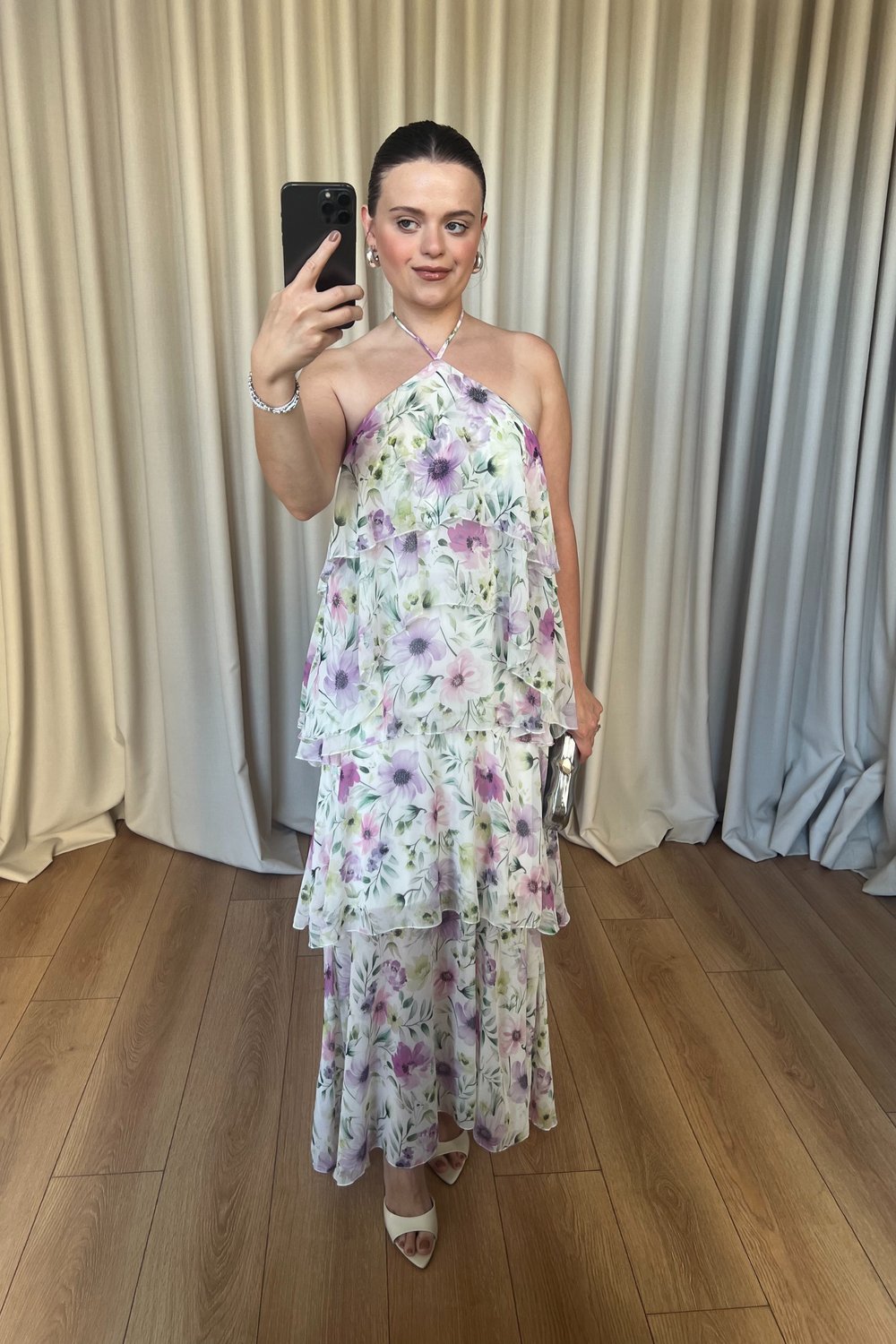 Flora Çiçek Desenli Şifon Elbise