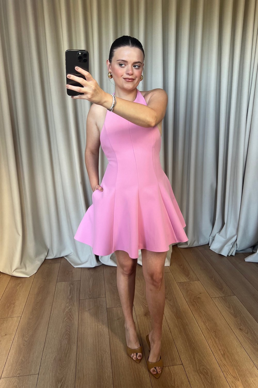 Mila Halter Yaka Kırmızı Elbise