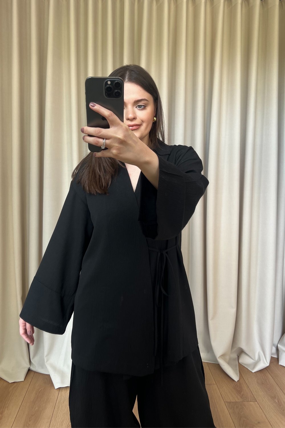 Yandan Bağlamalı Kimono Şalvar Takım