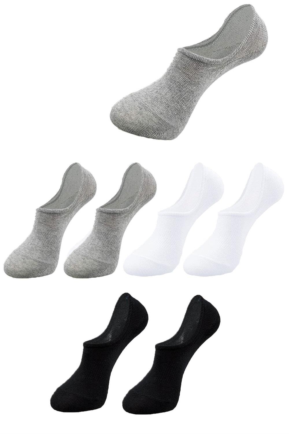 Unisex 6 Çift Pamuklu Görünmez Sneakers Çorap Renkli