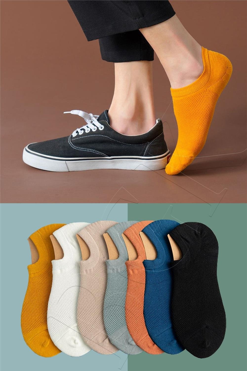 Unisex 7li Görünmez Spor Ayakkabı Çorabı