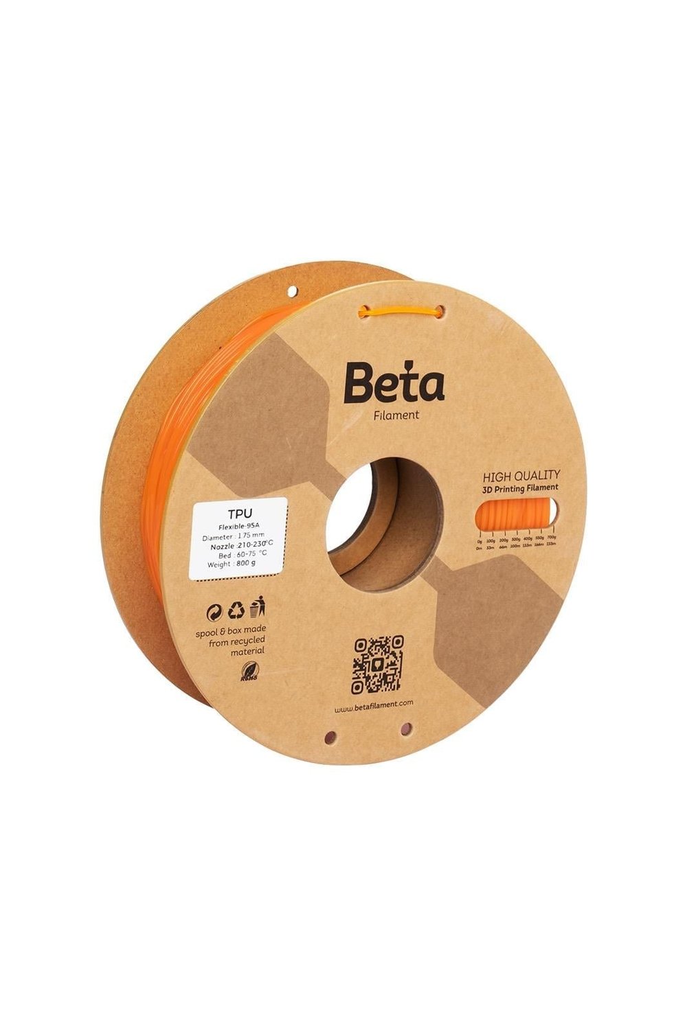 Beta TPU 95A Filament Orange