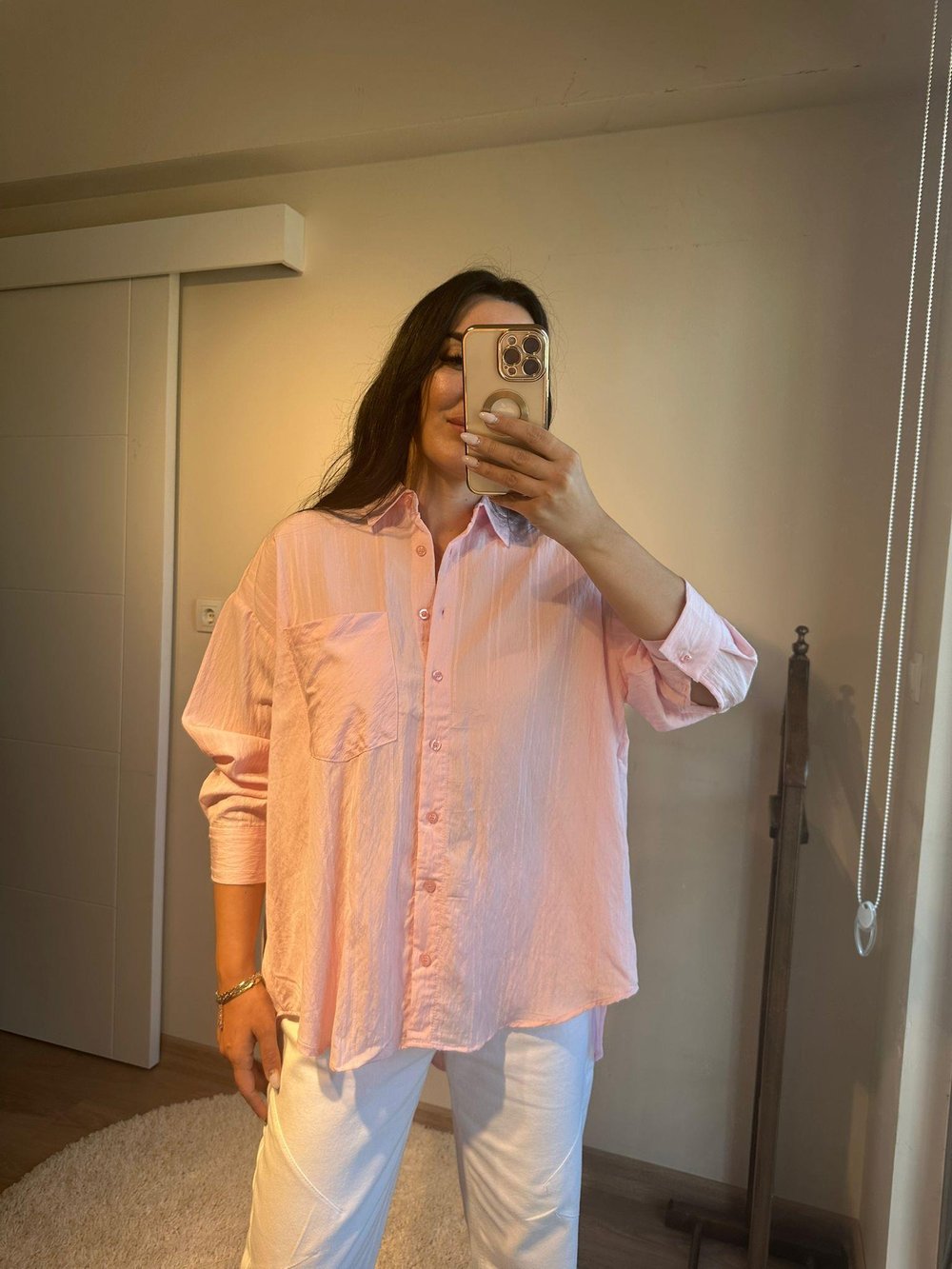 Pembe Oversize Gömlek