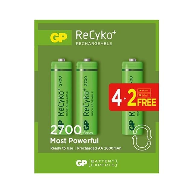GP 2700 mA Şarjlı Kalem Pil 6'lı Paket