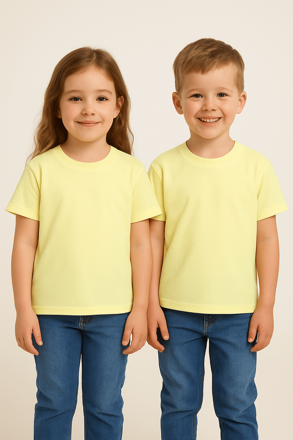 Kyex KIDS Unisex Basic Pamuklu Oversize Güneş SarısıTişört